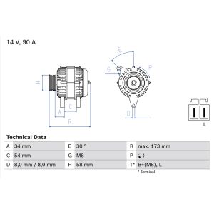 Alternador trifásico BOSCH 0 986 049 191