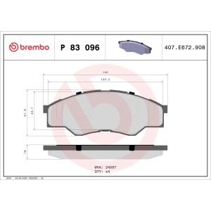 Levyjarrun jarrupalasarja BREMBO P 83 096