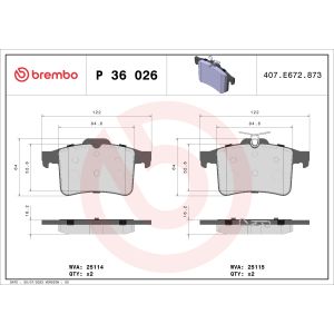 Levyjarrun jarrupalasarja BREMBO P 36 026
