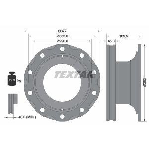 Disque de frein TEXTAR 92116500