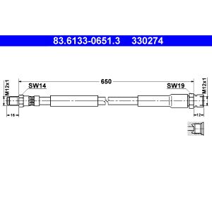 Tuyau de frein ATE 83.6133-0651.3