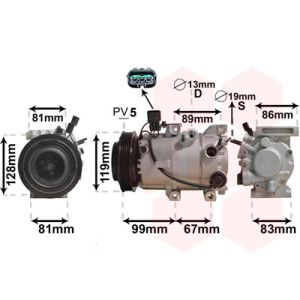 Kompressor för luftkonditionering VAN WEZEL 8200K414