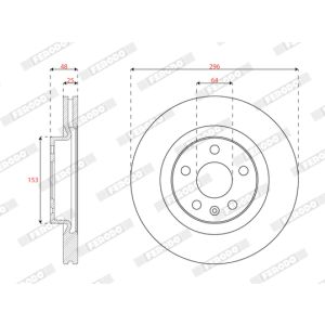 Disco de freno FERODO DDF3036C,2 Piezza