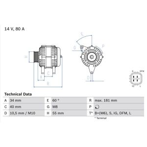 Laturi, generaattori BOSCH 0 986 042 660