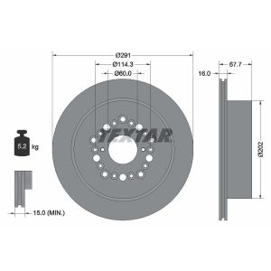 Disque de frein TEXTAR 92179403 à l'arrière, ventilé, 1 pièce