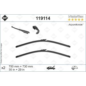 Ruitenwisser SWF 119114, Visioflex Lengte 750+730mm, voor, 2 Stuk