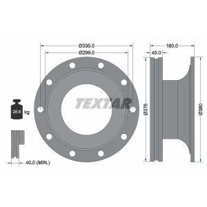 Disco freno TEXTAR 93127000 posteriore, ventilato, 1 Pezzo