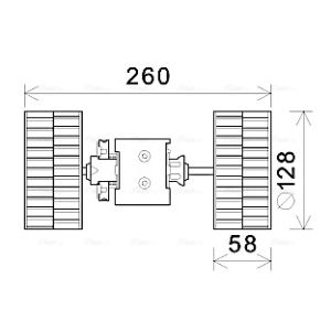 Motor elétrico, ventilador interior AVA COOLING MS8645
