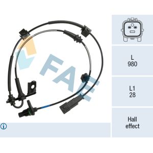 Sensor do ABS traseiro, direito FAE 78759