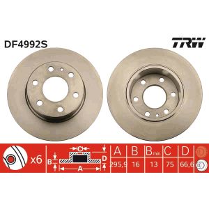 Bremsscheibe TRW DF4992S