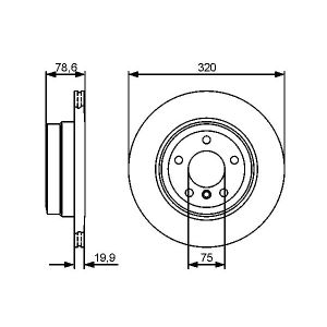 Remschijf BOSCH 0 986 479 442 terug, geventileerd, sterk gecarboniseerd, 1 stuk