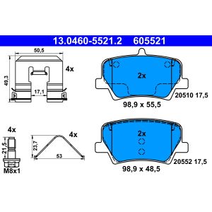 Conjunto de pastilhas de travão ATE 13.0460-5521.2