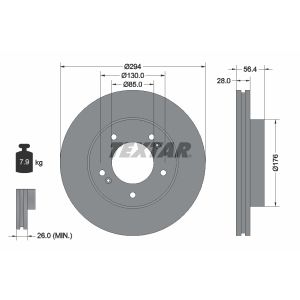 Disque de frein TEXTAR 92203203 avant, ventilé, 1 pièce