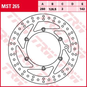 Disco freno TRW MST265, 1 Pezzo