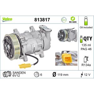 Compressor, ar condicionado VALEO 813817