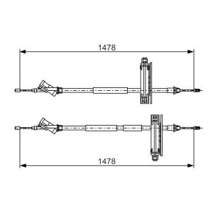 Cable, freno de servicio BOSCH 1 987 477 932