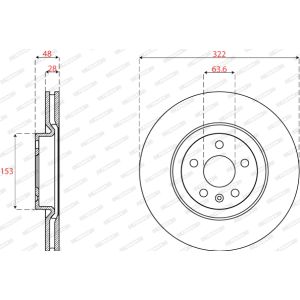 Discos de freno FERODO DDF2693C delantero, ventilado , 2 Pieza