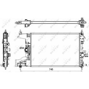 Radiador, refrigeración de motor NRF 53148