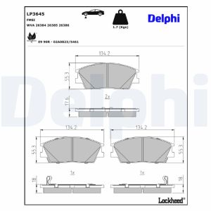 Bremsbelagsatz, Scheibenbremse DELPHI LP3645