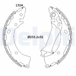 Juego de zapatas de frenos DELPHI LS2200