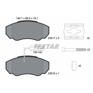 Kit de plaquettes de frein, frein à disque TEXTAR 23917 19,1 1 5, Avant