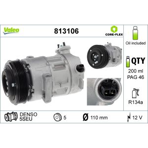 Compresor, aire acondicionado VALEO 813106