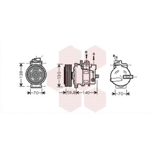 Compresor, aire acondicionado VAN WEZEL 0300K295