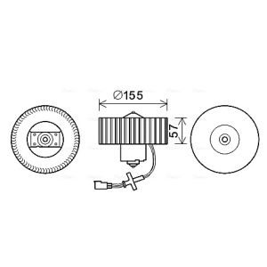 Motor elétrico, ventilador interior AVA COOLING FD8568