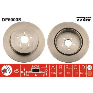 Disco de travão TRW DF6000S