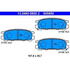 Blue Print Kit Pastiglie Freno A Disco Posteriore ADS74224 – Per Subaru Impreza, Legacy, SVX