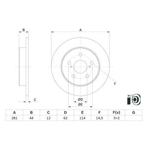 Remschijf BOSCH 0 986 479 E91 terug, compleet, 1 stuk