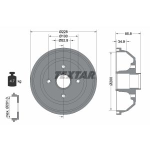 Tambour de frein TEXTAR 94024100