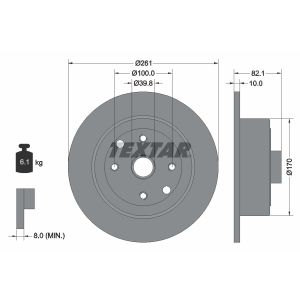 Disco freno TEXTAR 92042000 posteriore, completo, 1 pezzo