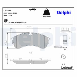 Jarrupalasarja DELPHI LP3545, edessä