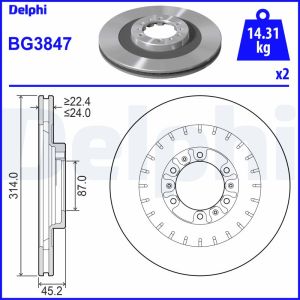 Disco de freno DELPHI BG3847