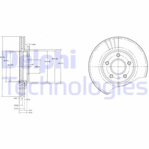 Jarrulevy DELPHI BG3826 etupuolella/tuuletettu/2 kpl