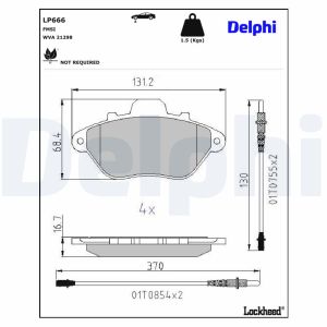 Remblokset DELPHI LP0666, voor