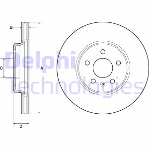 Dischi freno DELPHI BG4799C anteriore, ventilato, altamente carbonizzato, 2 pezzo