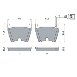 Set di pastiglie freno BOSCH 0 986 424 613, fronte