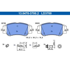 Conjunto de pastilhas de travão ATE 13.0470-3700.2