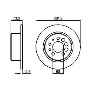 Disco de freno BOSCH 0 986 478 143, hinten, macizo, 1 Pieza