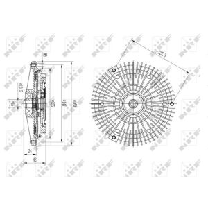 Koppeling, radiatorventilator NRF 49575