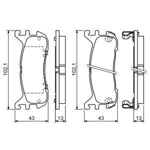 Kit de plaquettes de frein, frein à disque BOSCH 0 986 494 341, Arrière