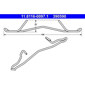 Molla, pinza freno ATE 11.8116-0097.1