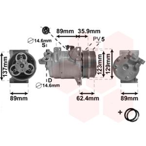 Compressor, ar condicionado VAN WEZEL 1800K433