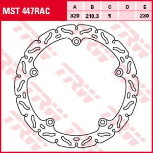 Remschijf TRW MST447RAC, 1 Stuk