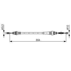 Kabel, parkeerrem BOSCH 1 987 482 365 links