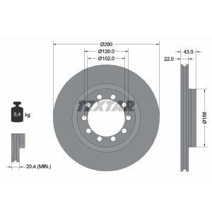 Bremsscheibe TEXTAR 93117400, 1 Stück