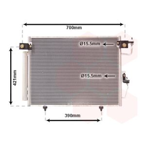 Condensador, sistema de ar condicionado VAN WEZEL 32005191