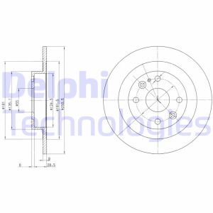 Jarrulevy DELPHI BG2805 takana/täydellinen/2 kpl